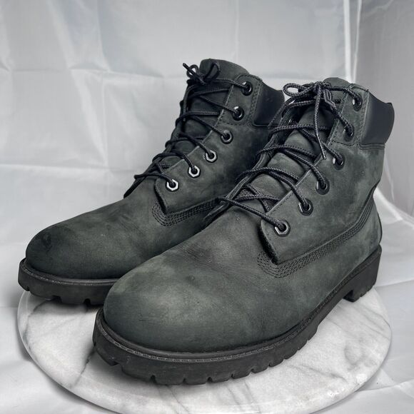 Timberland Boots Boys Junior Size 6 Premium NuBuck Leather Gree - Picture 5 of 10